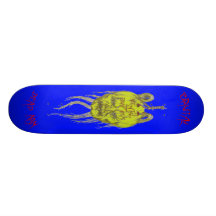 grobes und totes Arm-Logo-Skateboard-Blau Skateboardbrett