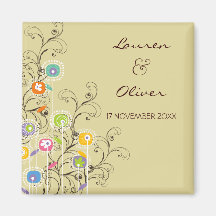 Groovy Blumen-Garten wunderlich Save the Date Kühlschrankmagnet
