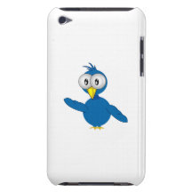 Groß-Mit Augen blauer Cartoon-Vogel iPod Touch Cover