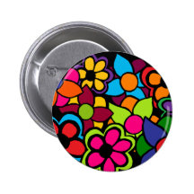 Große helle Blumen Button