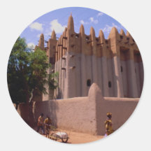 Große Moschee, Sundaneseart Architektur, Mopti, Runde Aufkleber