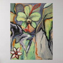 Große Orchideen-kleines Gänseblümchen Plakatdruck