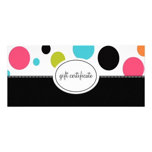 Große Polka-Punkt-Butike-Art-Geschenk-Zertifikate Bedruckte Werbekarten