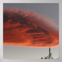 Große rote Wüsten-Wolken Plakat
