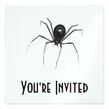 Große schwarze gruselige Spinne 3D Personalisierte Einladungskarten