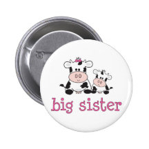 Große Schwester-Kuh-T-Shirt Anstecknadelbutton