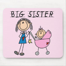 Große Schwester mit kleine Schwester-T-Shirts und  Mauspads