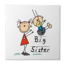 Große Schwester mit kleiner Bruder-Geschenken Fliesen
