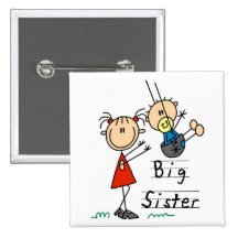 Große Schwester mit kleiner Bruder-T-Shirts und Ge Anstecknadelbutton