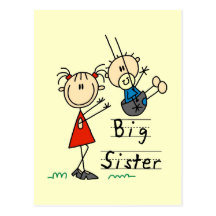 Große Schwester mit kleiner Bruder-T-Shirts und Ge Postkarte