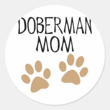Große Tatzen-Dobermann-Mamma Runde Aufkleber