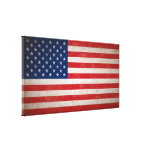 Große Vintage Grunge-Art-amerikanische Flaggen-Lei Leinwand Drucke