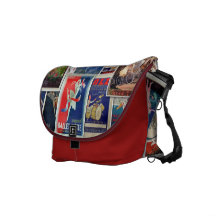 Große Vintage Reise-Anzeigen 1, Rickshaw-Bote-Tasc Kurier Taschen