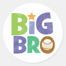 Großer Bro Baseball Runder Sticker