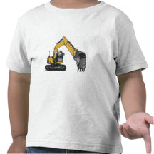Großer gelber Bagger Hemden