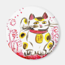Großer glücklicher Katzen-Magnet Magnete