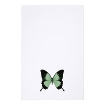 Großer grüner u. schwarzer Schmetterling Bedrucktes Papier