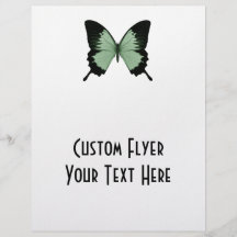 Großer grüner u. schwarzer Schmetterling Flyerbedruckung
