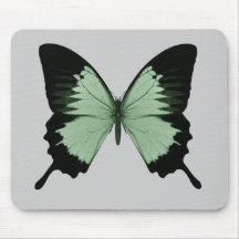 Großer grüner u. schwarzer Schmetterling Mousepad