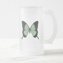 Großer grüner u. schwarzer Schmetterling Tee Tasse