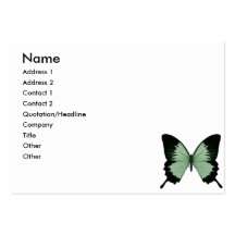 Großer grüner u. schwarzer Schmetterling Visitenkarten