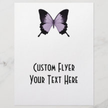 Großer lila u. schwarzer Schmetterling Flyer Druck