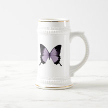 Großer lila u. schwarzer Schmetterling Kaffeetassen