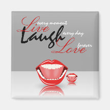 Großer Mund-Livelachen-Lachen-Quadrat-Kühlschrankm