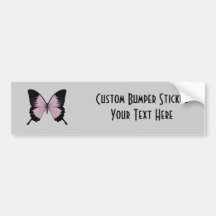 Großer rosa u. schwarzer Schmetterling - personifi Autosticker