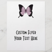 Großer rosa u. schwarzer Schmetterling - personifi Flyer Druck