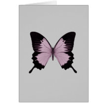 Großer rosa u. schwarzer Schmetterling - personifi Grußkarten