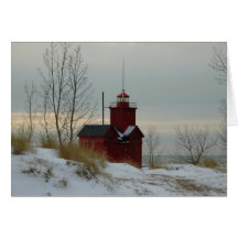 Großer roter Leuchtturm Karten
