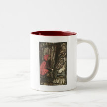 Großer schlechter Wolf im Bett der Großmutter Kaffee Tasse