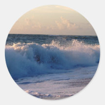 Großer spritzender Wellensonnenaufgang Florida-Str Runde Sticker