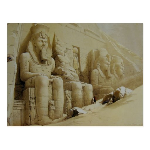 Großer Tempel Aboo Simbel Davids Roberts Postkarte