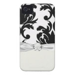 großer weißer und schwarzer mutiger Damast iPhone 4 Cover