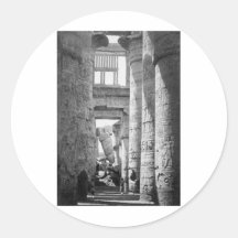 Großes Hypostilhall Karnak Ägypten ~ 1845 Runder Sticker