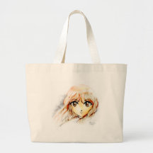 Großes kawaii Augen der Manga Anime-Mädchenskizze  Einkaufstasche