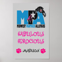 Großes Logo, Panther%209 [1], rosa Tatze, rosa Tat Posterdrucke