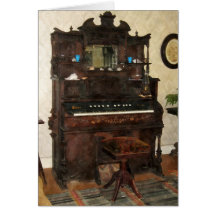 Großes Organ im Wohnzimmer Grußkarte