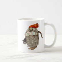 Großmutter-Weihnachten Tomten mit grauer Katze Tee Tasse