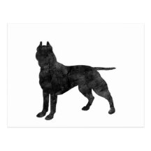 Gruben-Stier-Hundegrunge-Silhouette Postkarten