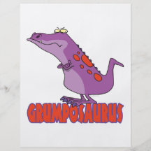 Grumposaurus mürrischer Dinosaurier Dino Flyerdesign