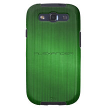 Grün gebürstetes Aluminiummetallc$blick-monogramm Galaxy S3 Hüllen