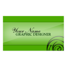 Grün mit gewundenem Grafikdesigner Visitenkartenvorlage