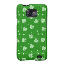 Grün mit weißem Kleeblatt-Kasten Samsung Galaxy S2 Cover