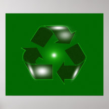 Grün recyceln Logo-enormen Plakat-Druck