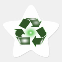 Grün recyceln Logo-Stern-Aufkleber