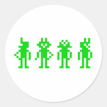 Grün RoboterPixel Runde Sticker