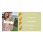 Grün u. Gold Paisley Save the Date Ihr Foto Photo Grußkarte